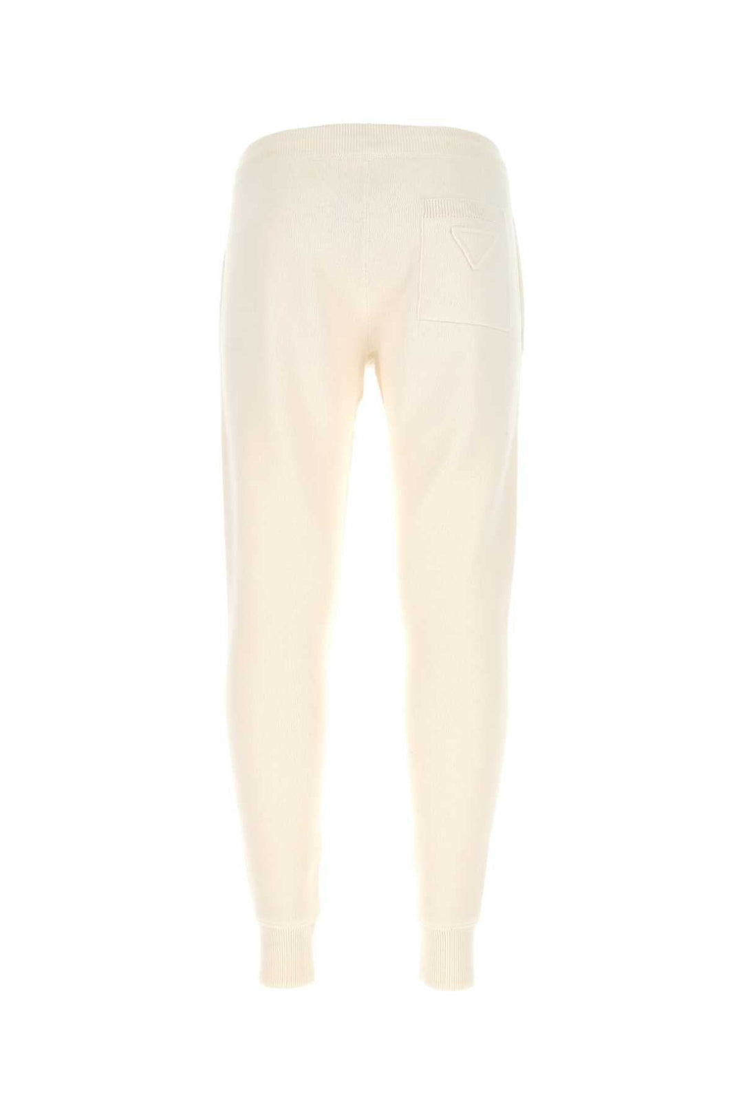 Prada Men Ivory Stretch Cashmere Blend Joggers
