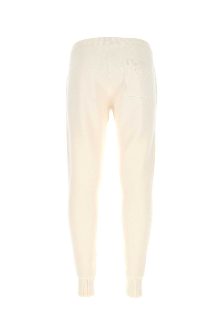Prada Men Ivory Stretch Cashmere Blend Joggers