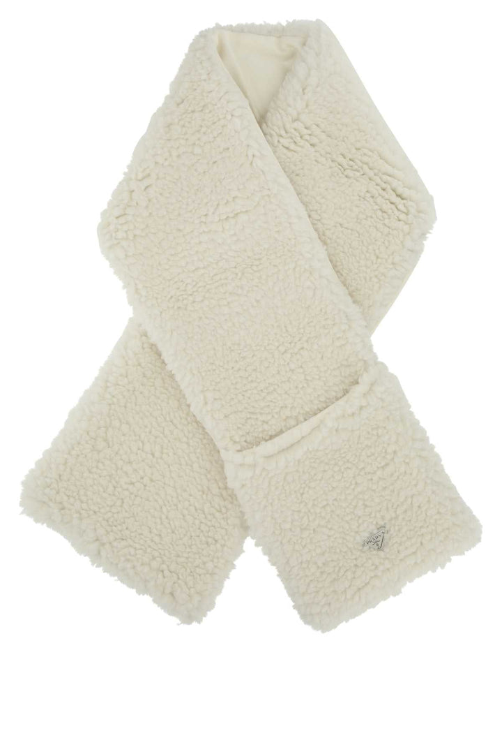 Prada Women Ivory Teddy Scarf
