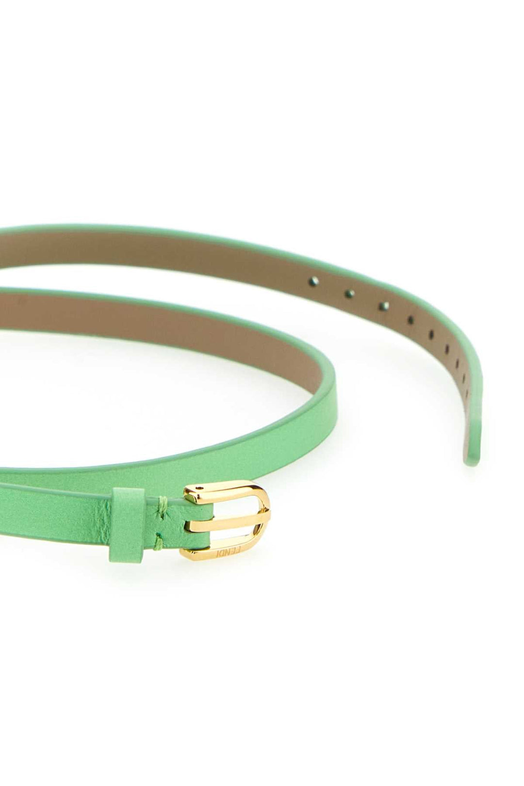 Fendi Women Mint Green Leather O Lock Vertical Watch