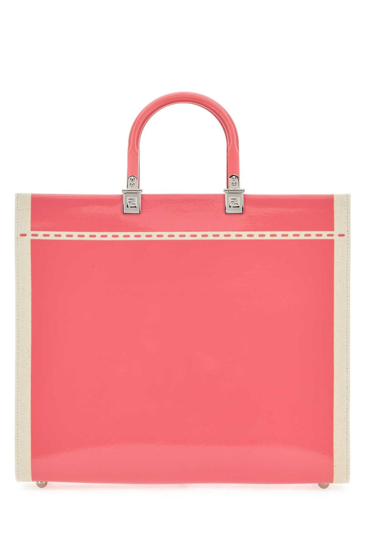 Fendi Women Two-Tone Canvas Medium Sunshine Shopping Bag