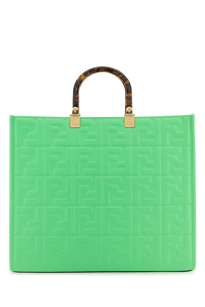 Fendi Women Green Leather Medium Sunshine Shopping Bag