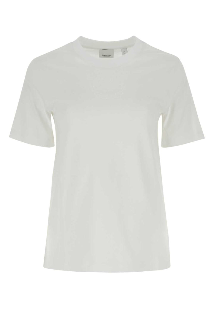 Burberry Women White Cotton T-Shirt