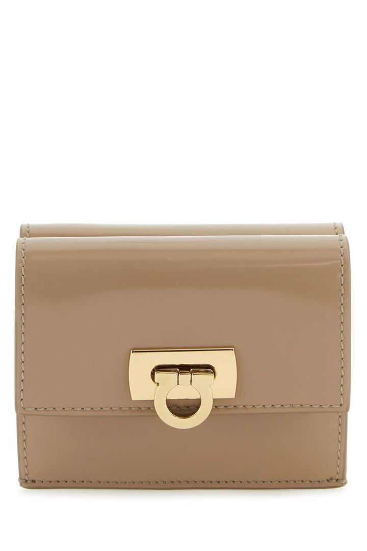 Salvatore Ferragamo Women Beige Leather Wallet