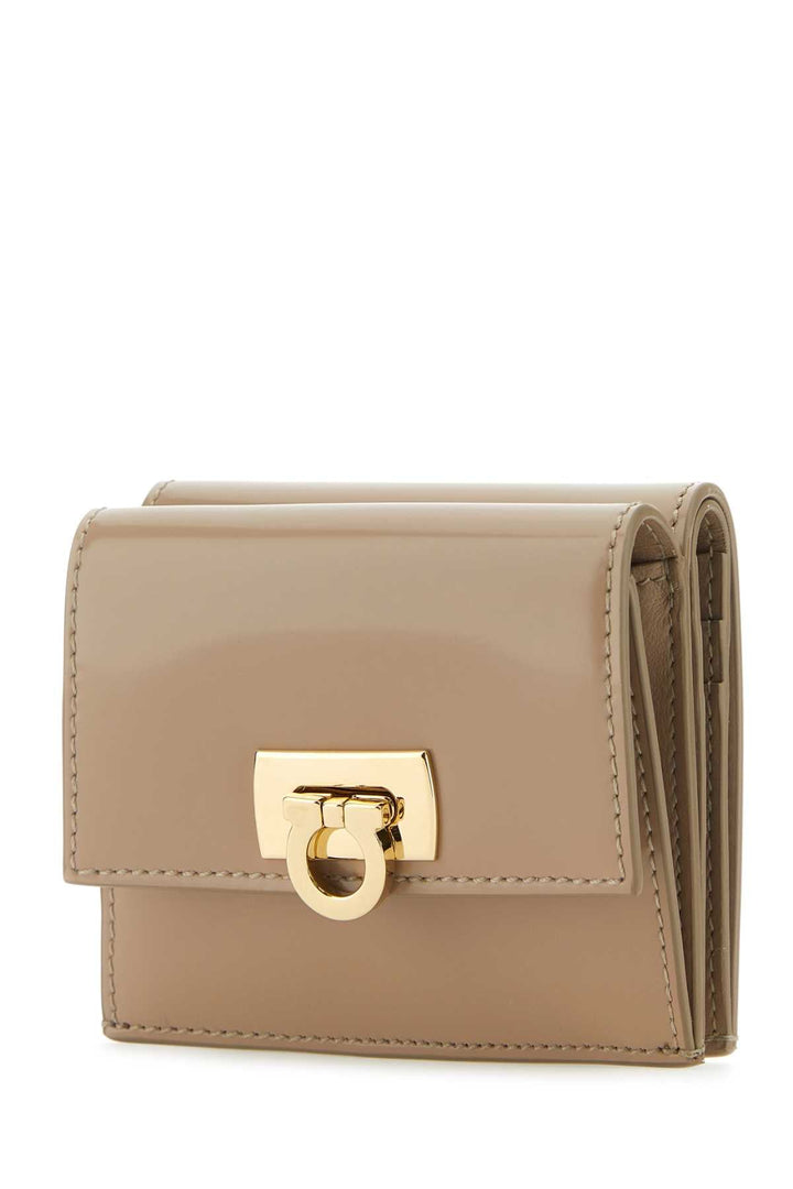 Salvatore Ferragamo Women Beige Leather Wallet