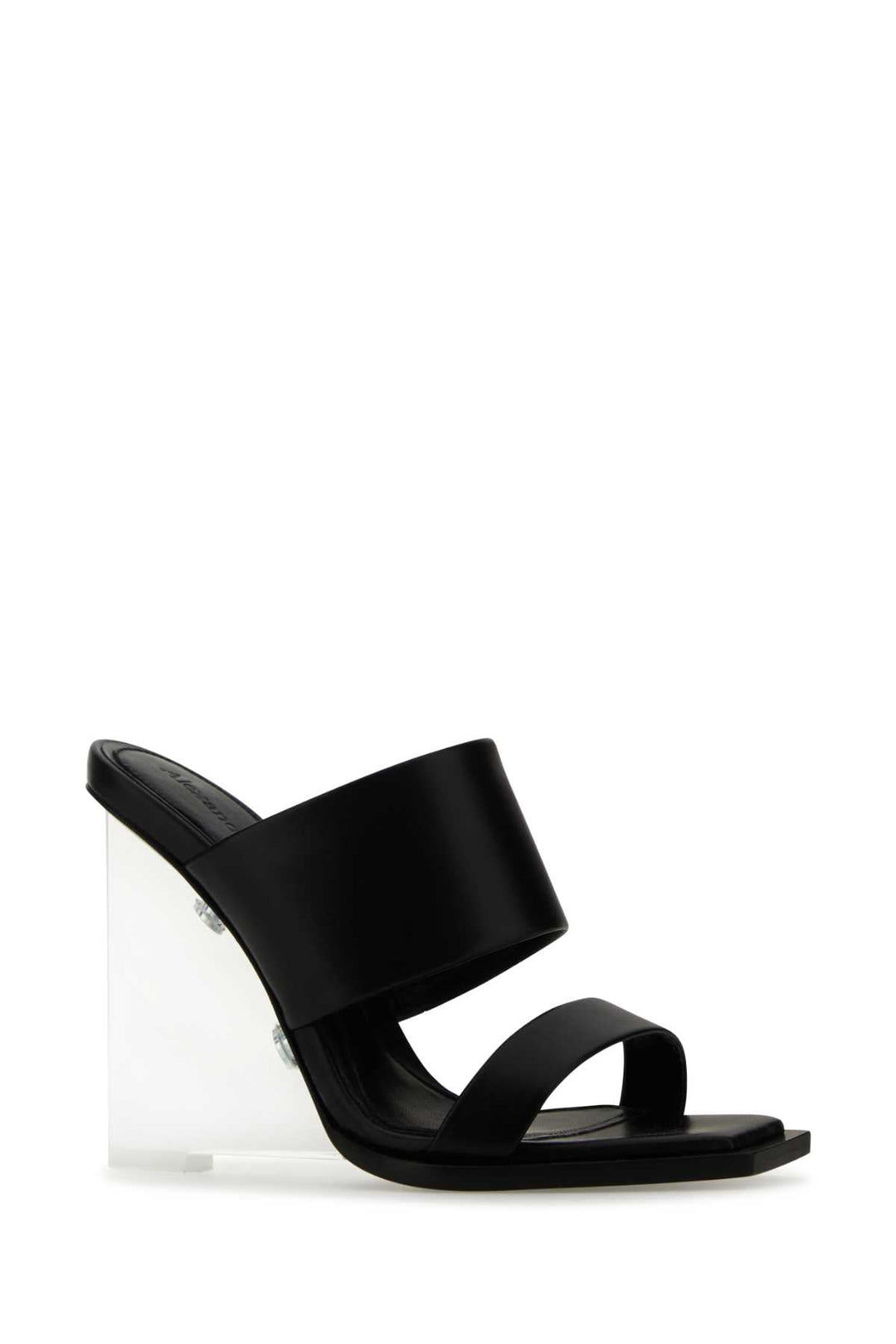 Alexander Mcqueen Women Black Leather Shard Mules