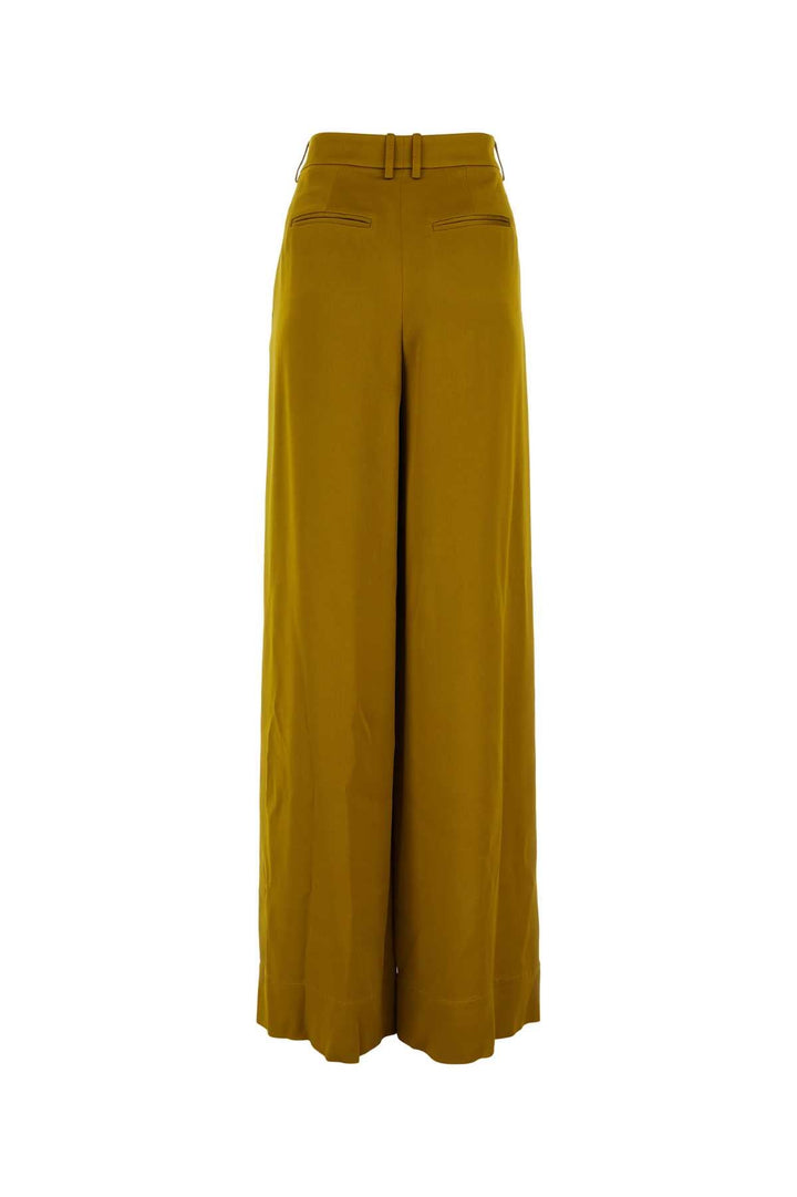 Saint Laurent Women Ochre Satin Wide-Leg Pant