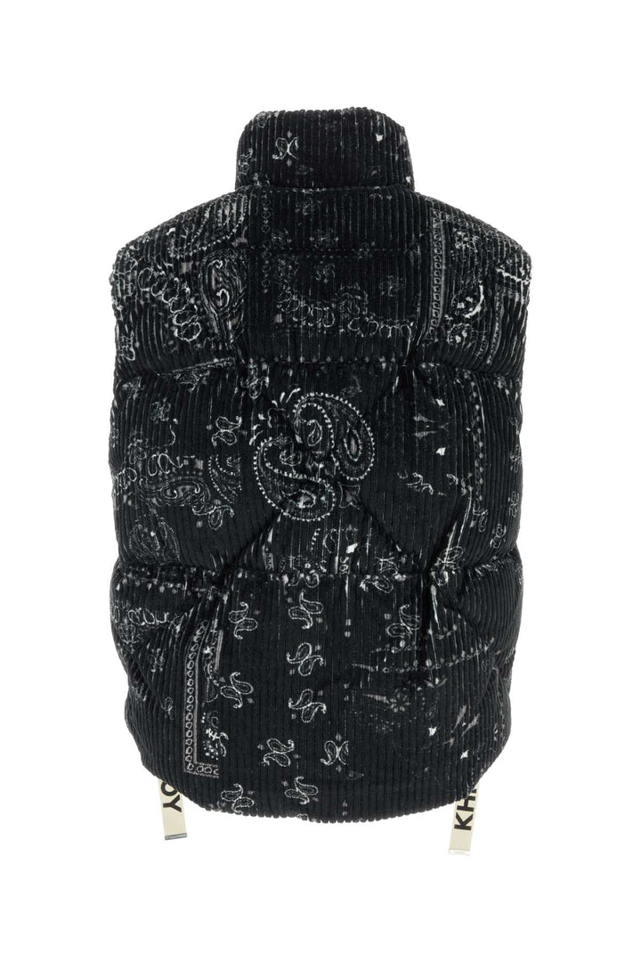 Khrisjoy Men Printed Corduroy Oversize Sleeveless Down Jacket