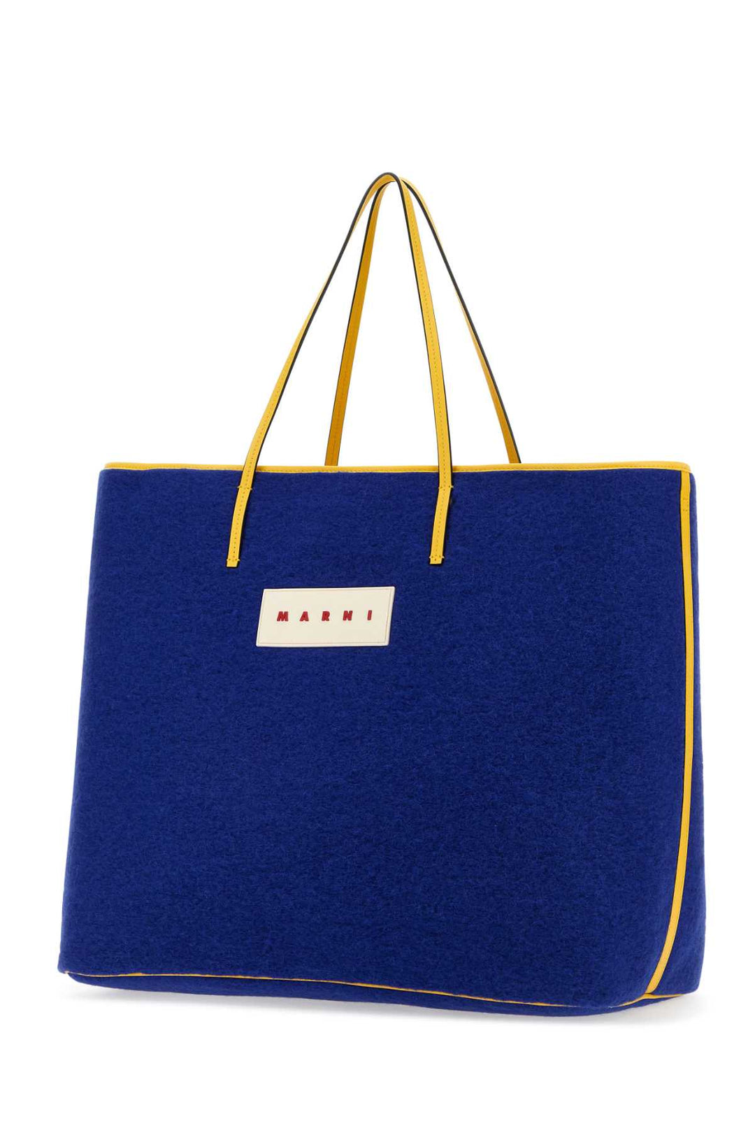 Marni Men Blue Felt Medium Janus Shopping Bag