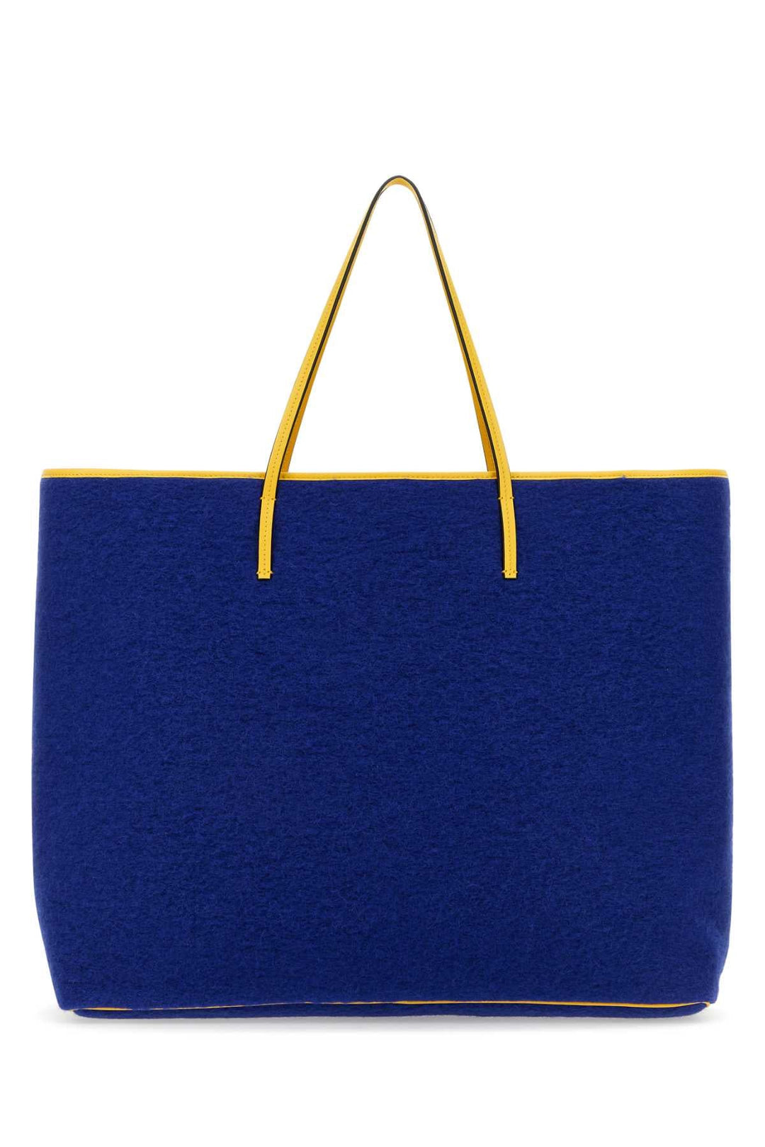 Marni Men Blue Felt Medium Janus Shopping Bag