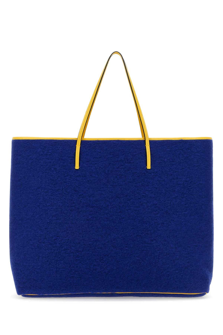 Marni Men Blue Felt Medium Janus Shopping Bag