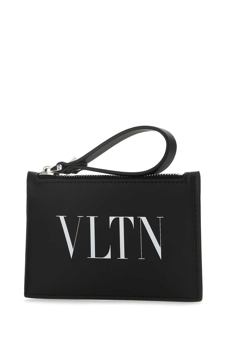 Valentino Garavani Men Black Leather Card Holder