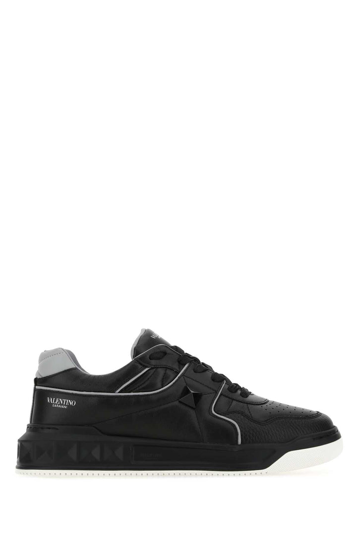 Valentino Garavani Men Black Nappa Leather One Stud Sneakers