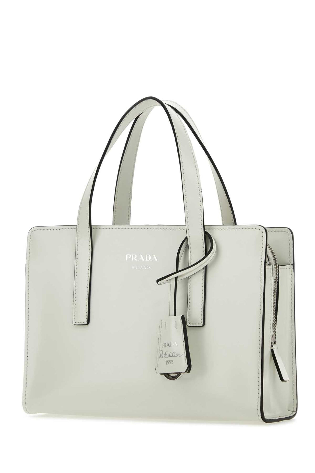 Prada Women Ivory Leather Re-Edition 1995 Handbag
