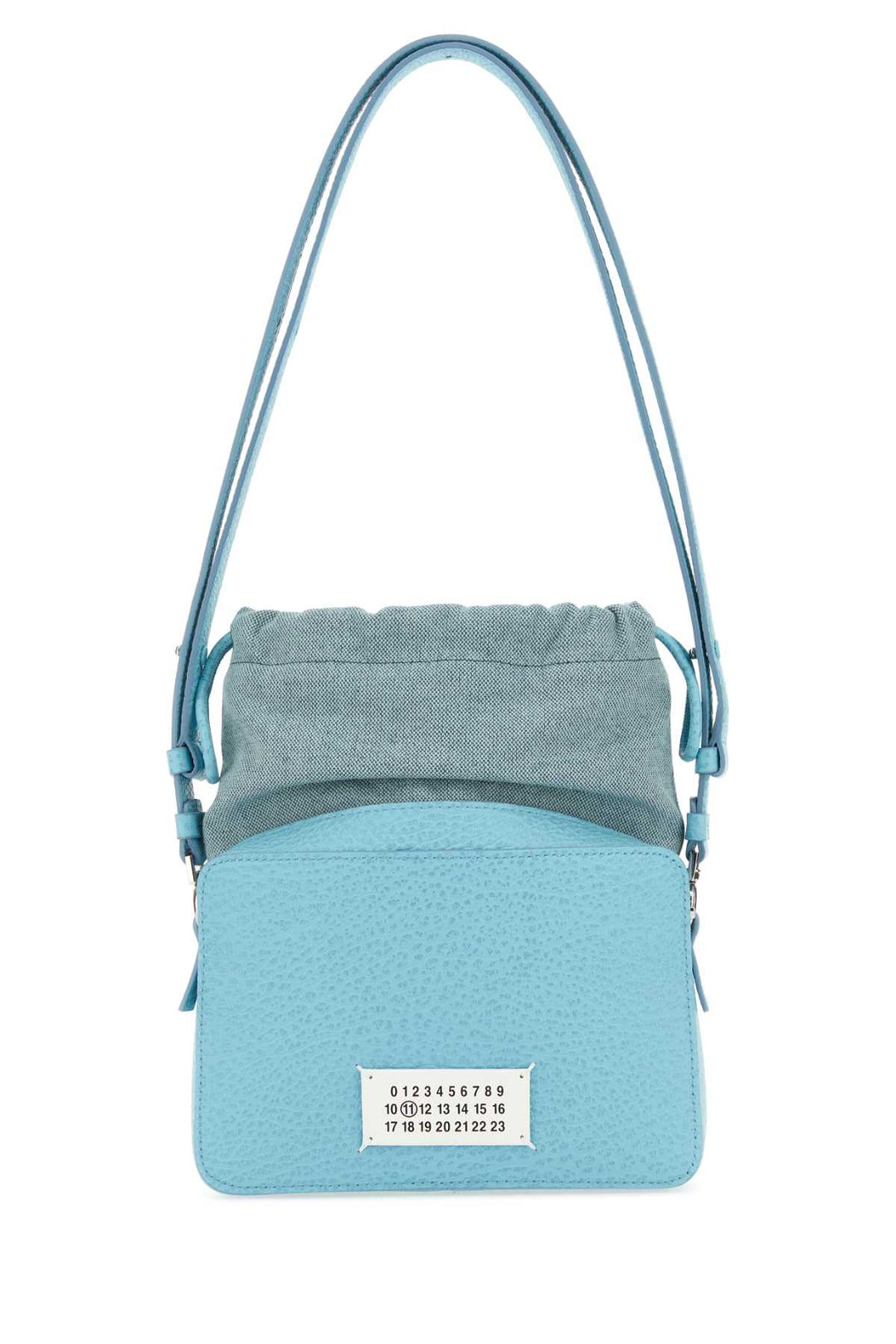Maison Margiela Women Light Blue Leather And Fabric 5Ac Bucket Bag