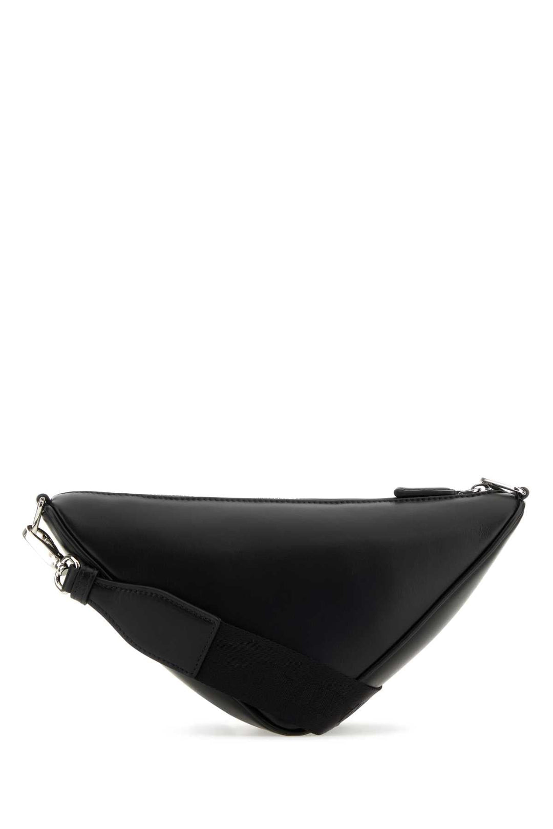 Prada Men Black Leather Triangle Crossbody Bag