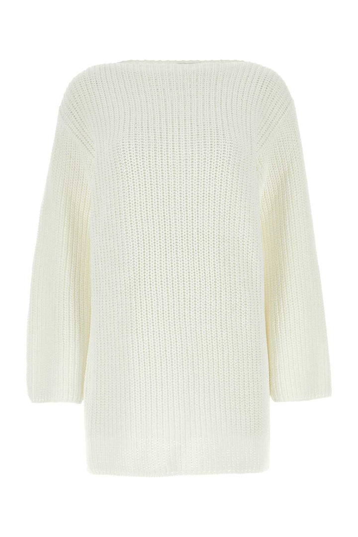 Salvatore Ferragamo Women White Cotton Oversize Sweater