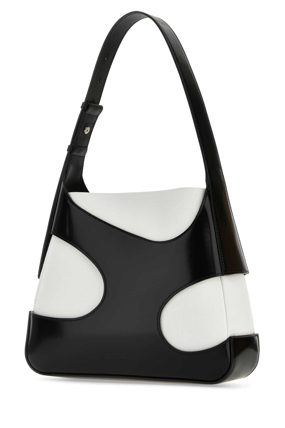 Salvatore Ferragamo Women Two-Tone Leather And Canvas Cut Out L Shoulder Bag