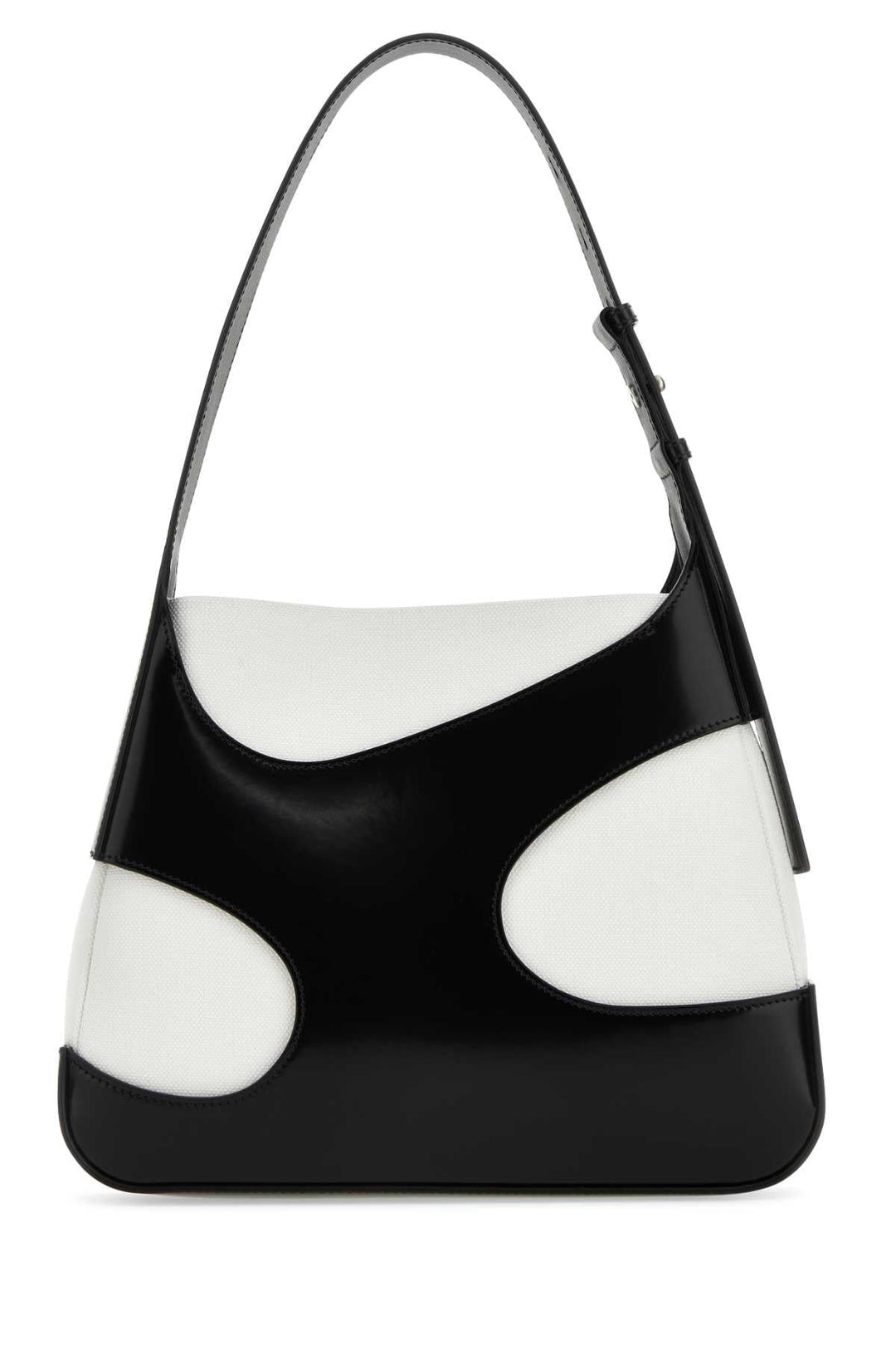 Salvatore Ferragamo Women Two-Tone Leather And Canvas Cut Out L Shoulder Bag