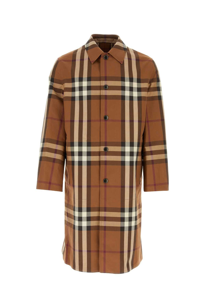 Burberry Men Embroidered Cotton Eversible Overcoat