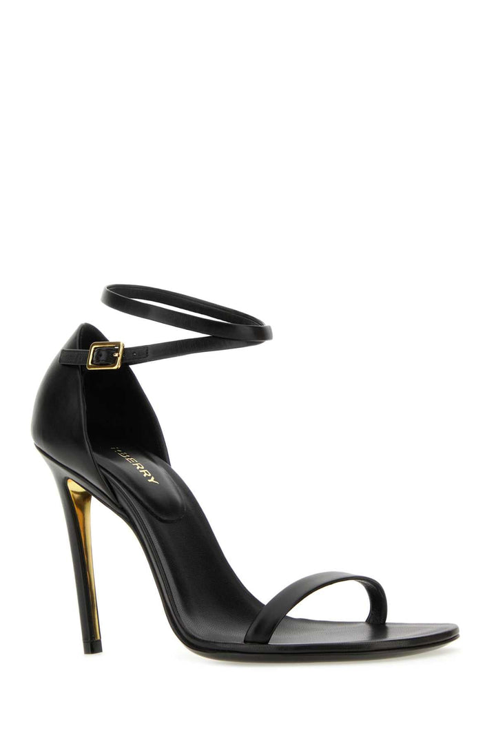 Burberry Women Black Leather Sandals