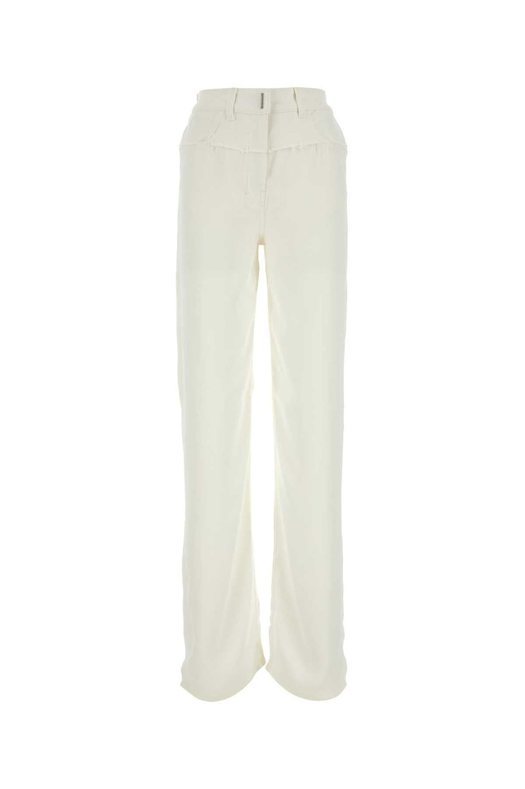 Givenchy Women Ivory Viscose And Denim Jeans