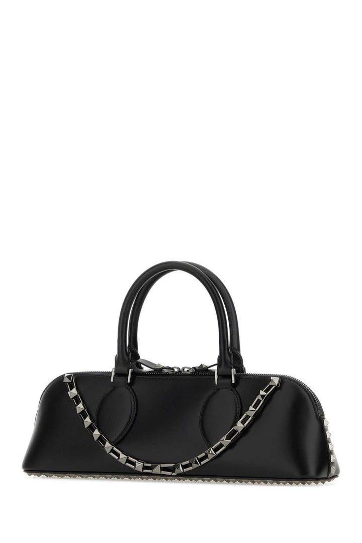 Valentino Garavani Women Black Leather Rockstud East-West Handbag
