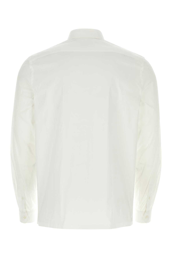 Prada Men White Poplin Shirt