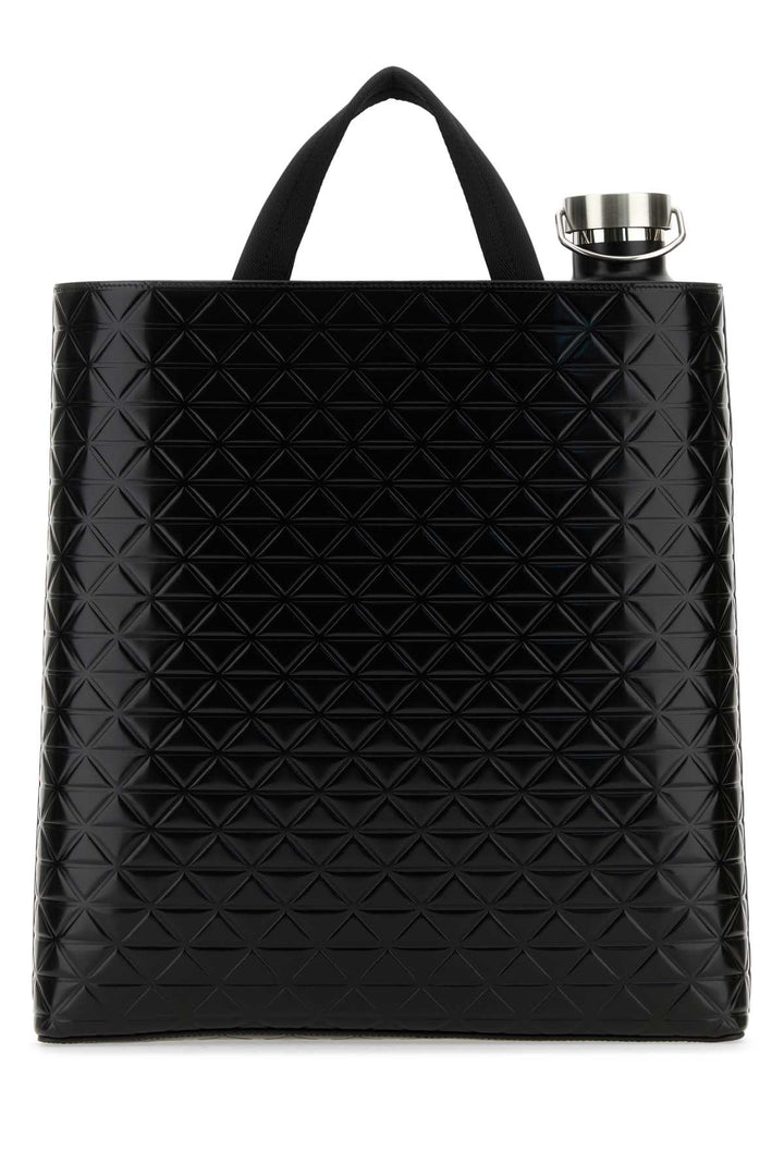 Prada Men Black Leather Shopping Bag