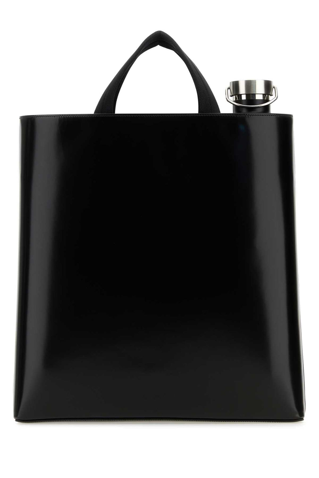 Prada Men Black Leather Shopping Bag
