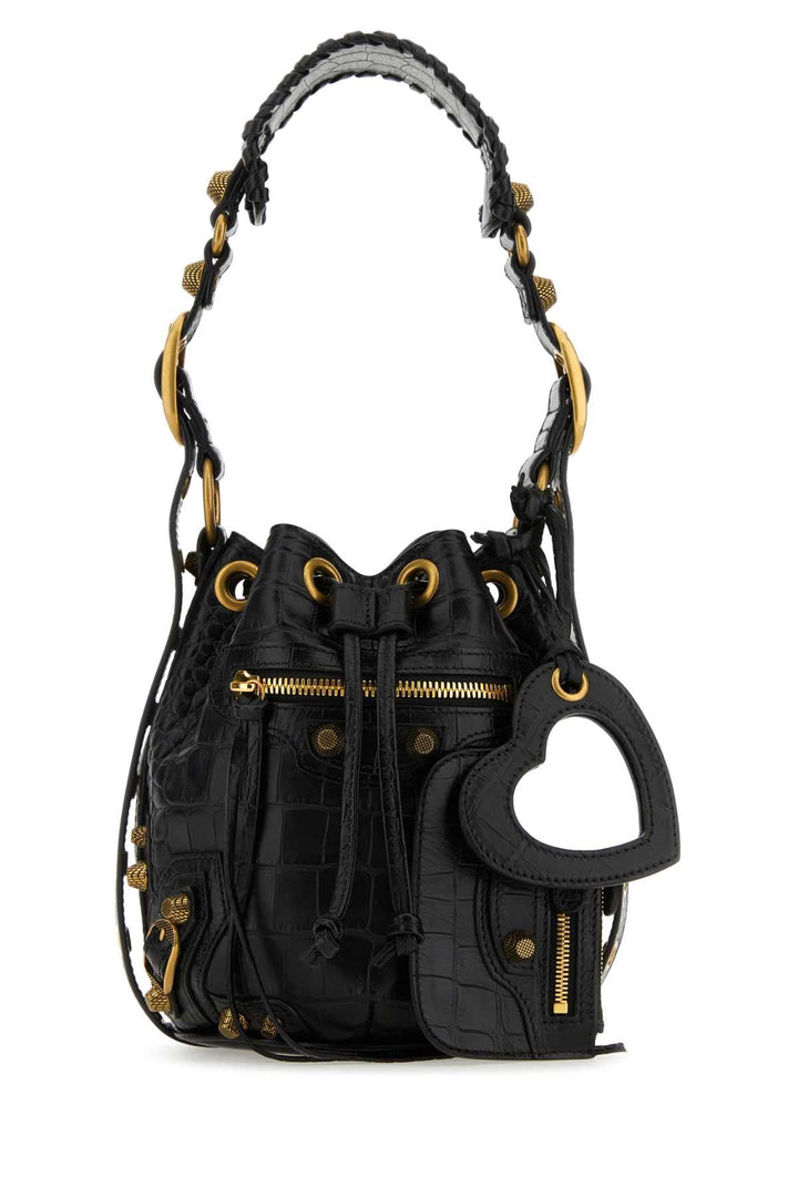Balenciaga Women Black Leather Le Cagole Xs Bucket Bag