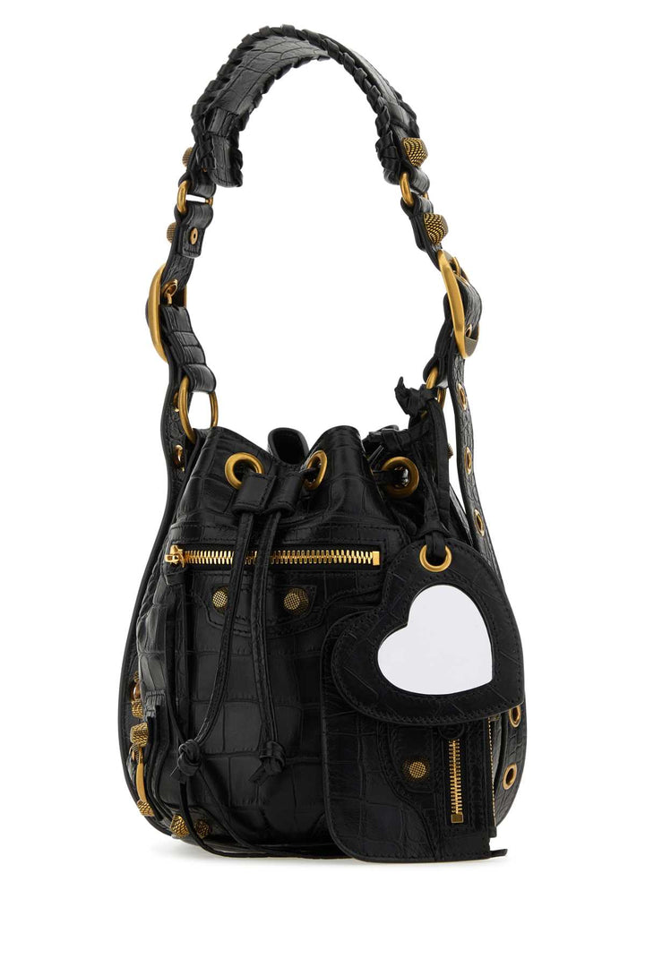 Balenciaga Women Black Leather Le Cagole Xs Bucket Bag