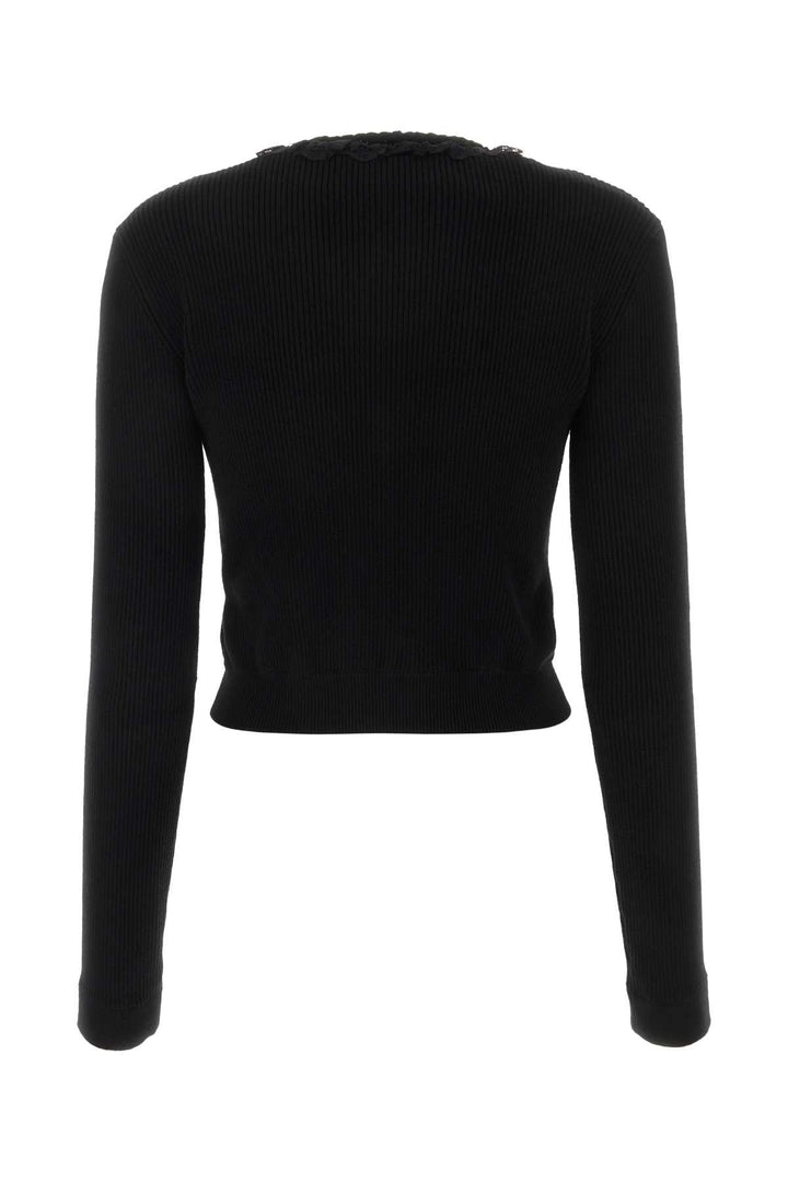 Alessandra Rich Women Black Wool Blend Cardigan