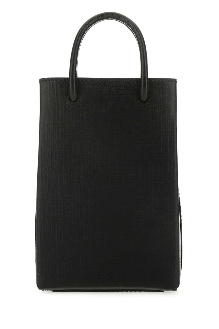 Balenciaga Women Black Leather Phone Case