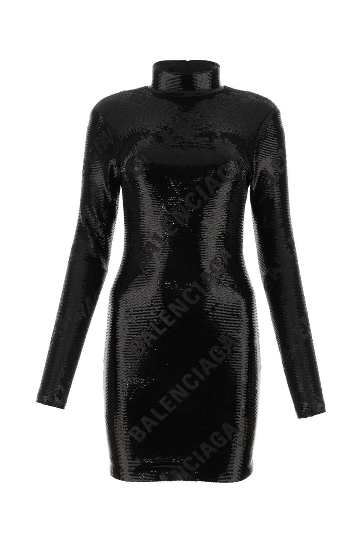Balenciaga Women Black Sequins Mini Dress