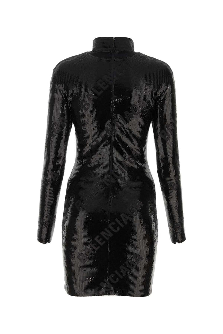 Balenciaga Women Black Sequins Mini Dress