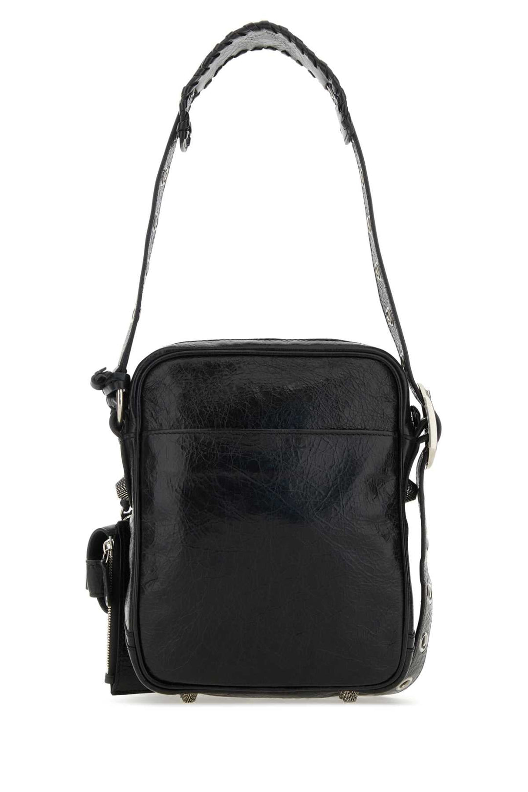 Balenciaga Men Black Leather Le Cagole Men Crossbody Bag
