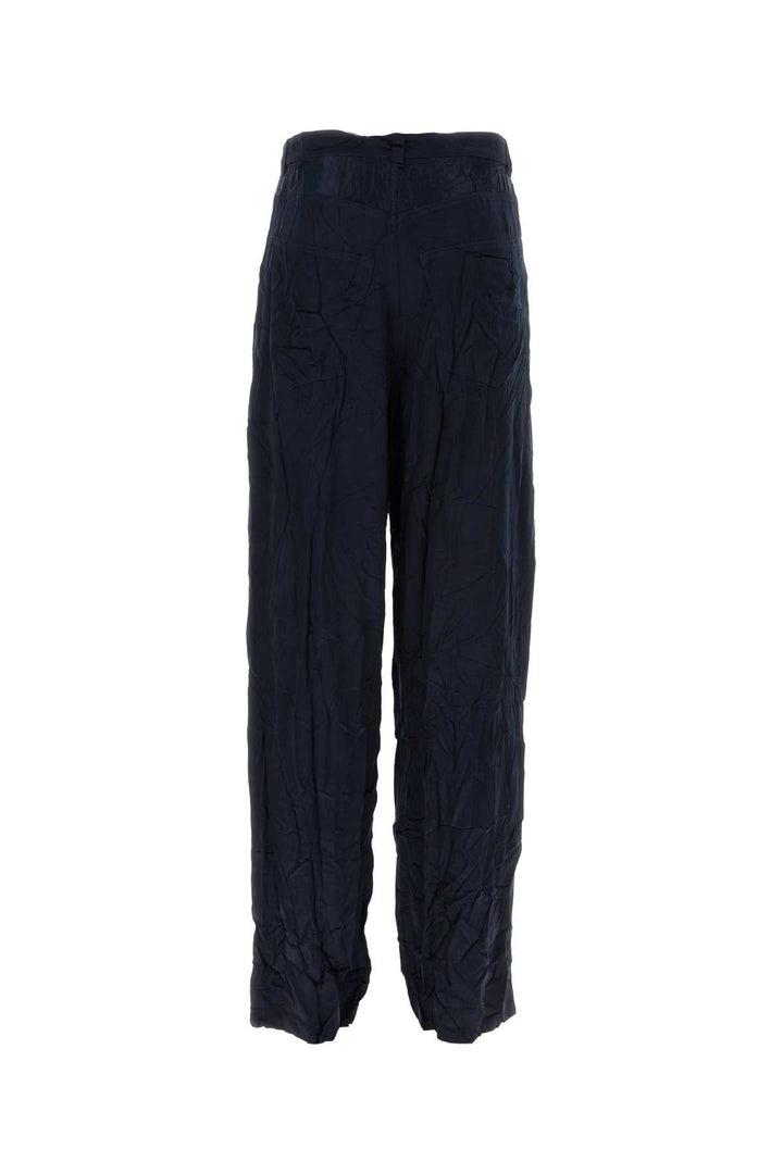 Balenciaga Men Dark Bue Satin 5 Pocket Pant