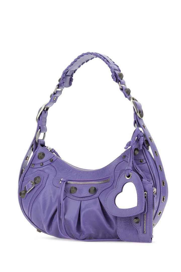 Balenciaga Women Light Purple Leather Le Cagole S Shoulder Bag