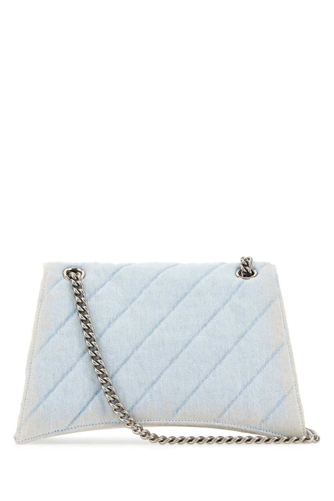 Balenciaga Women Light-Blue Denim Crush M Shoulder Bag