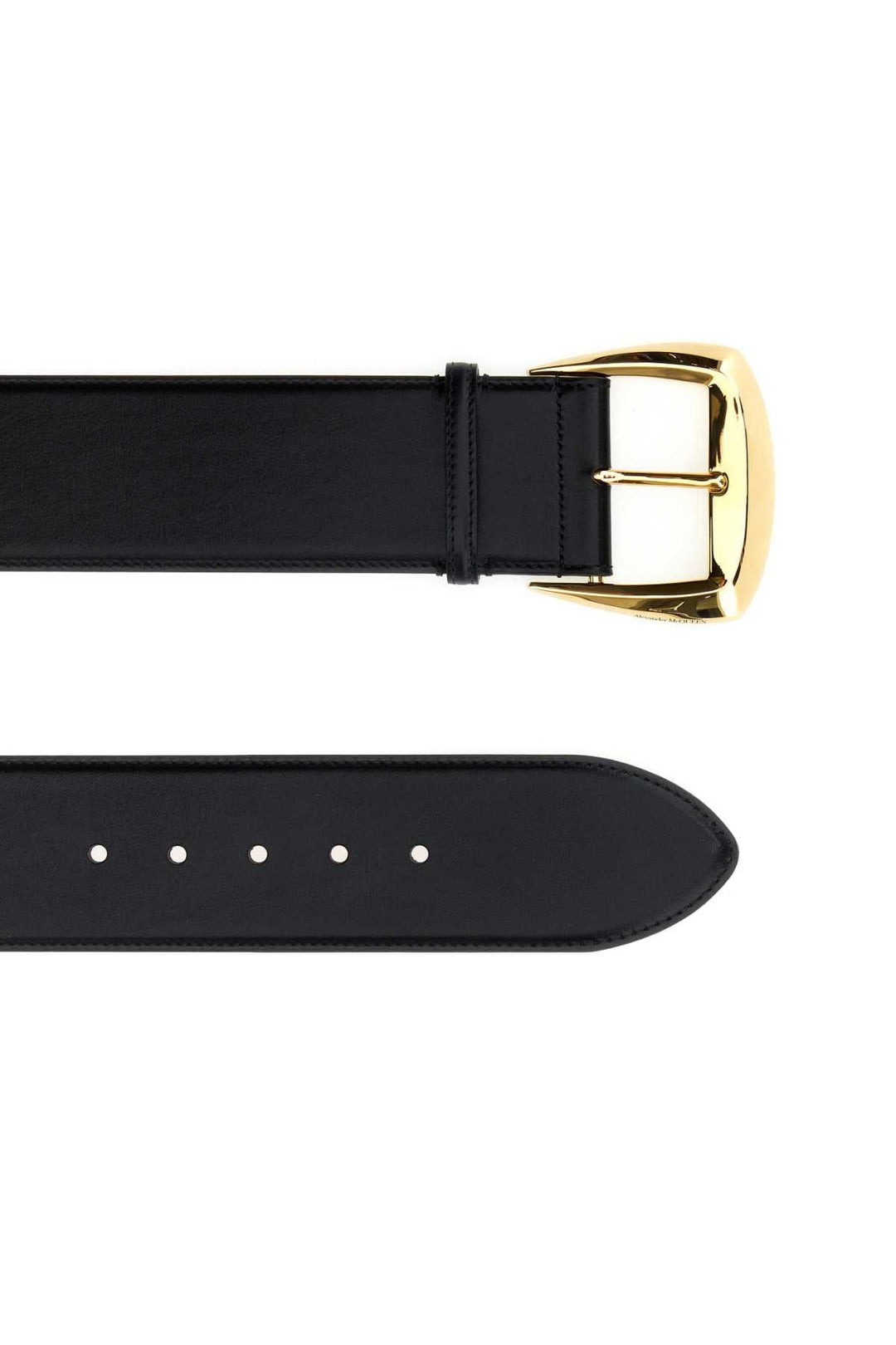 Alexander Mcqueen Women Black Leather Belt