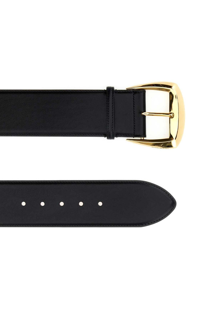 Alexander Mcqueen Women Black Leather Belt
