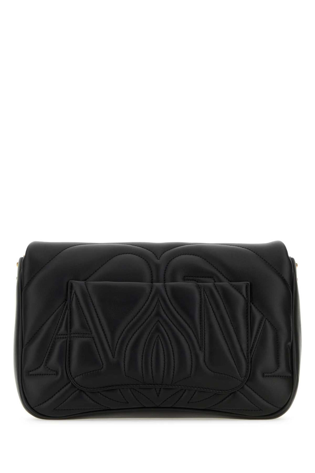 Alexander Mcqueen Women Black Leather Seal Shoulder Bag