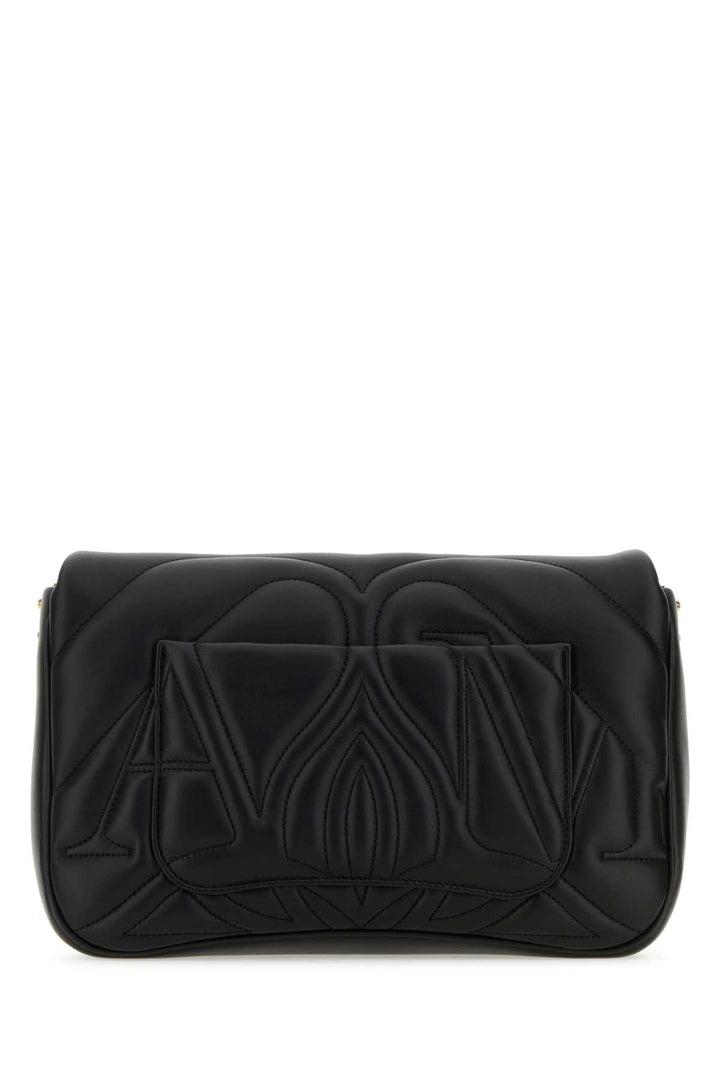 Alexander Mcqueen Women Black Leather Seal Shoulder Bag