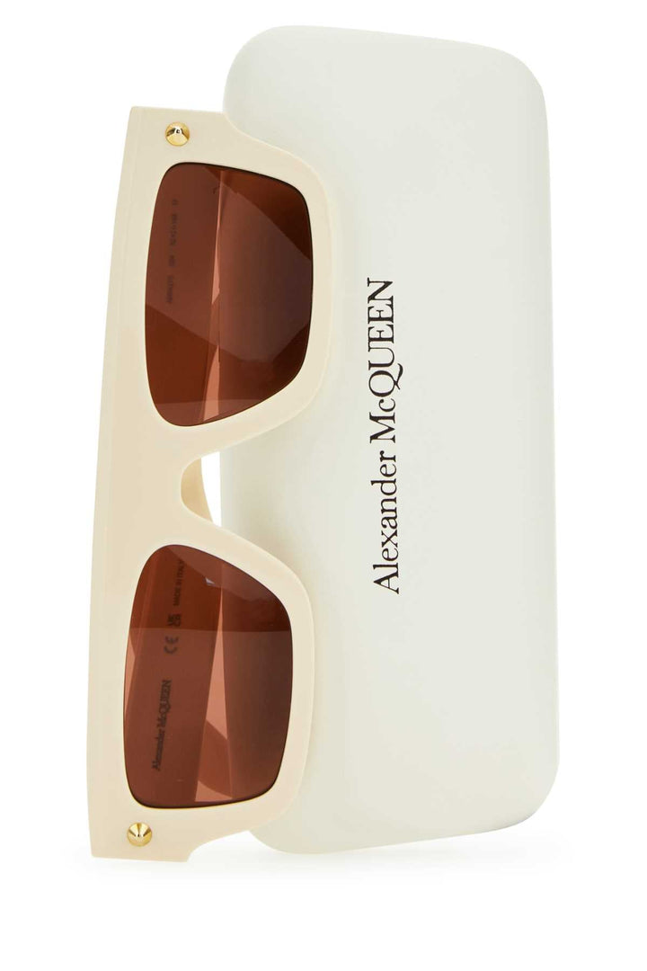 Alexander Mcqueen Women Ivory Acetate Sunglasses