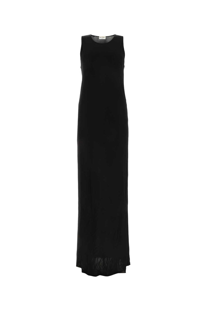 Saint Laurent Women Black Viscose Long Dress