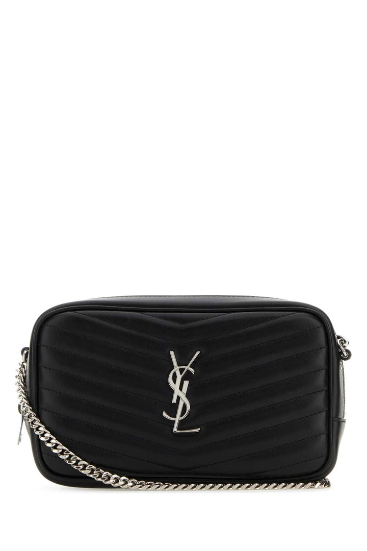 Saint Laurent Women Black Leather Mini Lou Crossbody Bag
