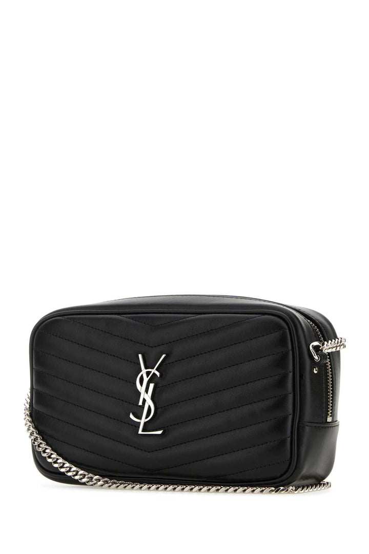 Saint Laurent Women Black Leather Mini Lou Crossbody Bag