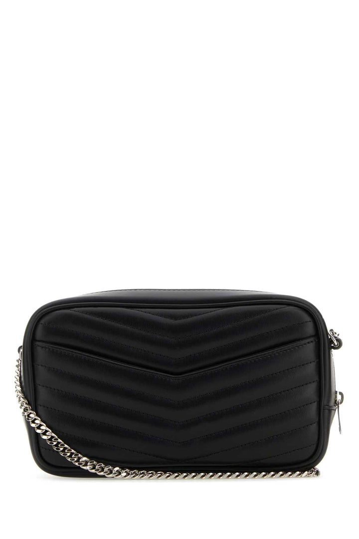 Saint Laurent Women Black Leather Mini Lou Crossbody Bag
