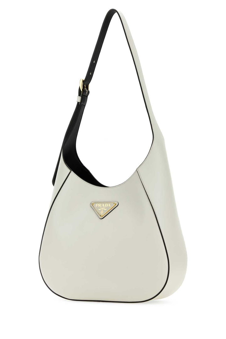 Prada Women White Leather Shoulder Bag
